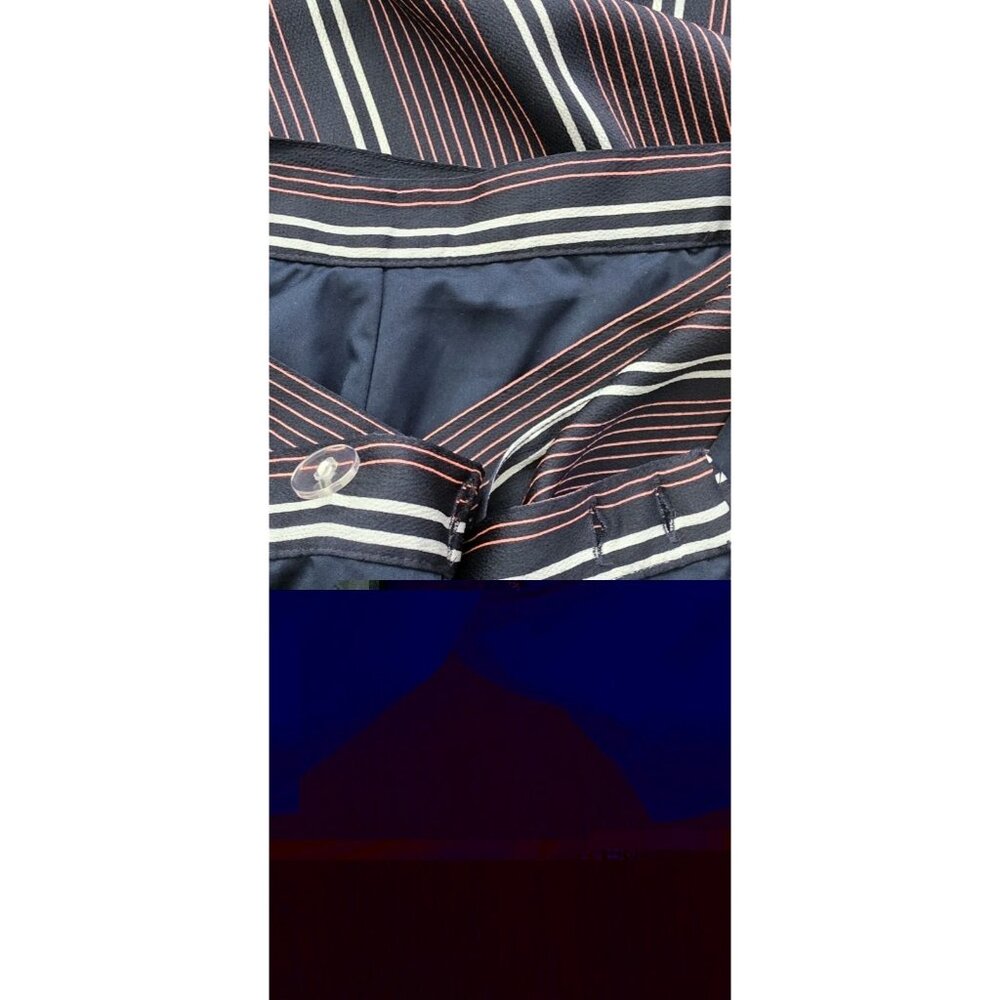 Banana Republic Striped Maxi Wrap Skirt Size 14‎ Navy Red Lined - Picture 9 of 16